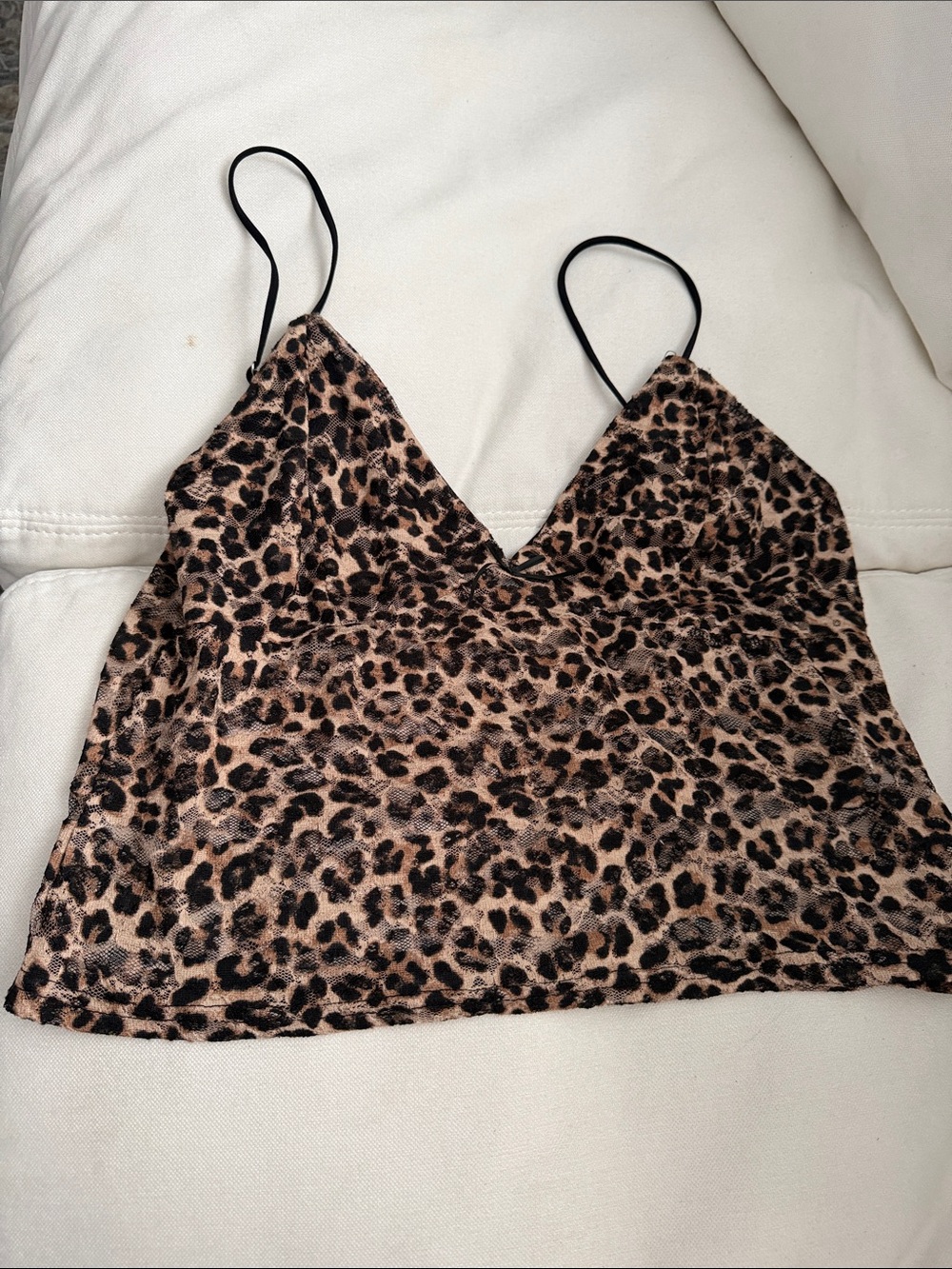 Leopard Print Spaghetti Strap Cami Top - Brown NWOT